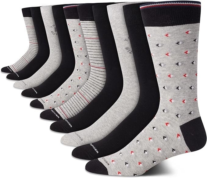 Tommy Hilfiger Men's Dress Socks - Classic Comfort Crew Sock (10 Pack)