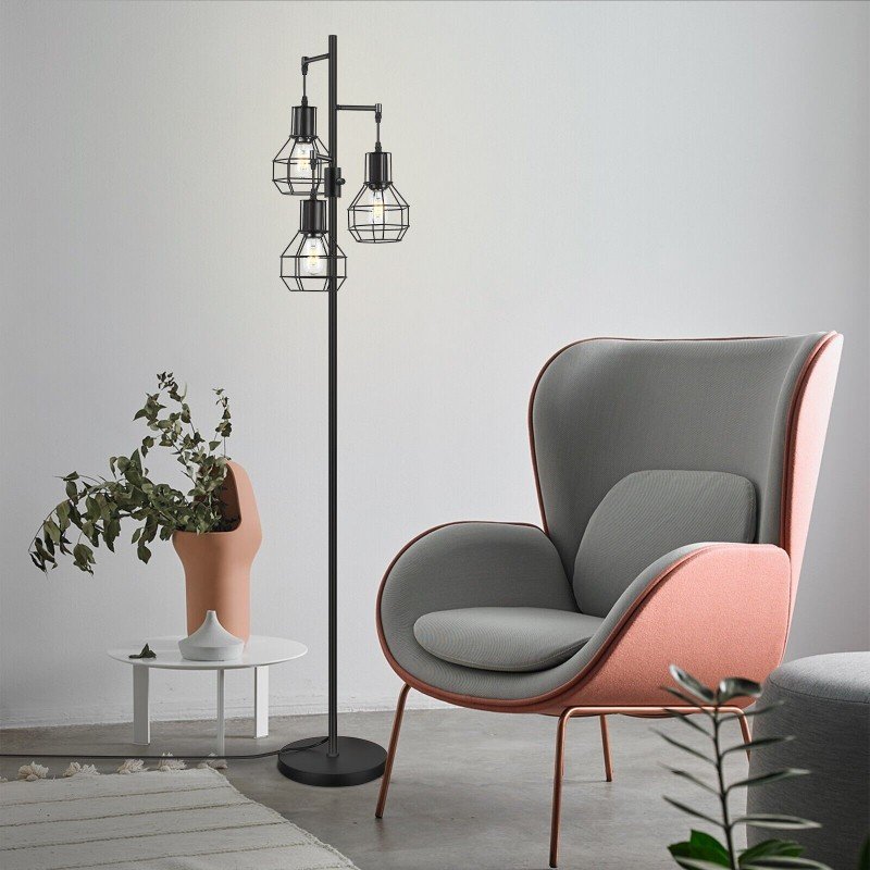 EDISHINE Dimmable Tree Floor Lamp Industrial Standing Lamp for Living Room