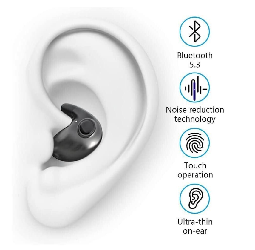 2023 Bluetooth Earbud Headset TWS 5.3 Wireless Earphone Invisible for All Phone